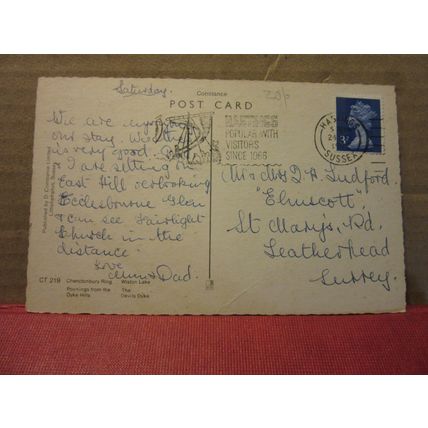 multiview, SUSSEX DOWNS county .used postcard by Constance =