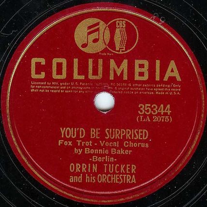 Columbia 78 #35344 - Orrin Tucker Orch. - "You'd Be Surprised" & Little Girl"