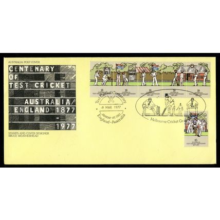 AUSTRALIA 1977 FDC Centenary Cricket Test, Special Jolimont/MCG VIC PMK