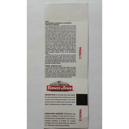 Los Angeles Dodgers v San Diego Padres 4/5/2006 MLB BASEBALL Ticket stub