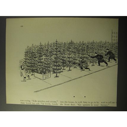 1953 Cartoon of Christmas Trees - Christmas Wreaths $2.50
