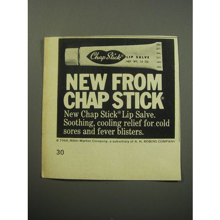 1969 Chap Stick Lip Salve Advertisement