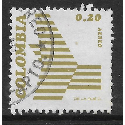 COLOMBIA 1974 AIR 20c BROWN TAILPLANE SG1358 FINE USED#