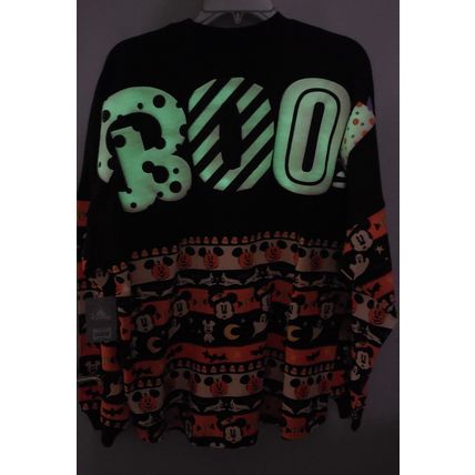 DISNEY HALLOWEEN GLOW IN DARK BOO SPIRIT JERSEY SHIRT~NEW~ADULT LONG SLEEVE MED
