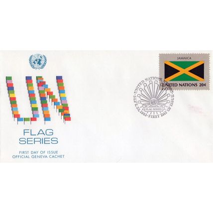 ZAYIX - United Nations FDC 1983 Flag Series Jamaica - Geneva Cachet 031823-SM19