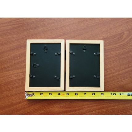 Malden International Designs Wood 3 Photo Frame, 3x5, 2x3, free stand wall mount