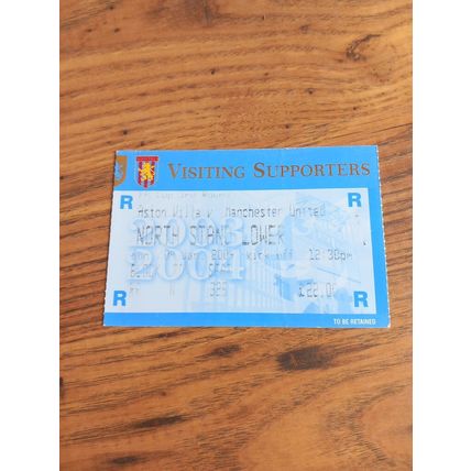 2004 FA Cup 3rd Round Programme & Ticket – Aston Villa vs Man Utd (Cup Winners)