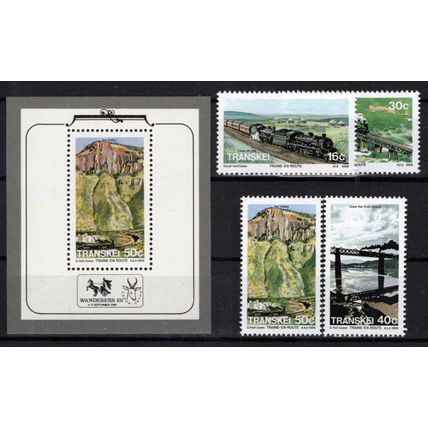 South Africa Transkei 215-218 MNH Locomotives Trains Bridges ZAYIX 0424S0107M