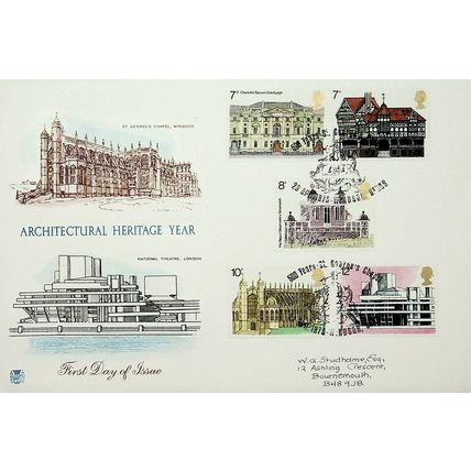 1975 Architectural Heritage Year, 500 Years St Georges Windsor Postmark, FDC