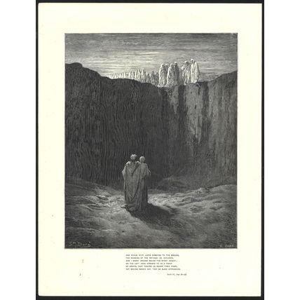 BAND OF SOULS 1903 Gustave Doré - Dante Alighieri ANTIQUE ENGRAVING