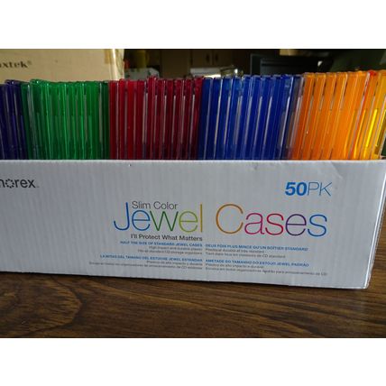 CD-DVD Jewel Cases 50 Cases - Assorted Colors