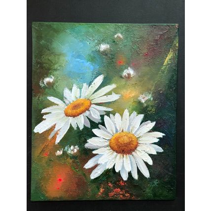 Flowers Oil Painting Original Daisy