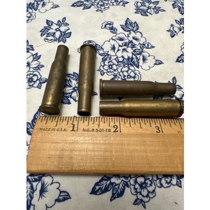 303 Savage Rifle Brass Fired Bullet Casings Lot of 4 Brass for Crafting