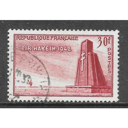 FRANCE 1952 WAR 10th ANNIVERSARY BIR HAKEIM BATTLE MONUMENT USED. 925 943 YT Mi