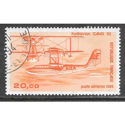 FRANCE 1985 AIR AIRMAIL SEA PLANE CAMS 53 HYDRAVION 20Fr USED SG 2614b PA58