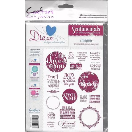 Crafter's Companion. Die'sire Sentimentals Imagine Stamp Set. Stamping Crafts