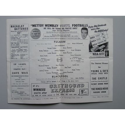 FULHAM v BLACKPOOL Div1 29/01/1966