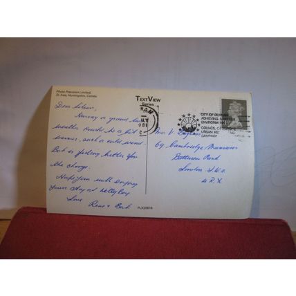 DURHAM CATHEDRAL used postcard Text View 1981 pm =
