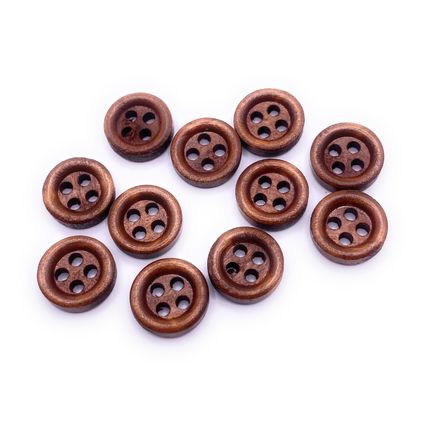 11.5mm Brown Wooden Buttons Great For Baby Knitting Cardigans Doll Clothing