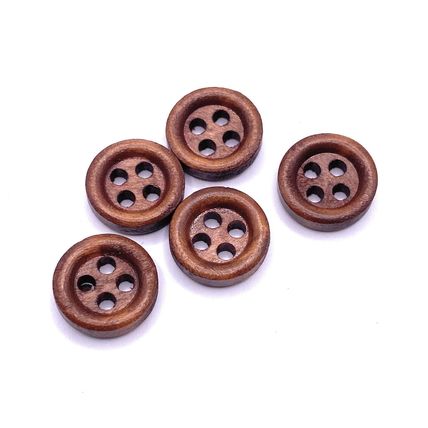 11.5mm Brown Wooden Buttons Great For Baby Knitting Cardigans Doll Clothing