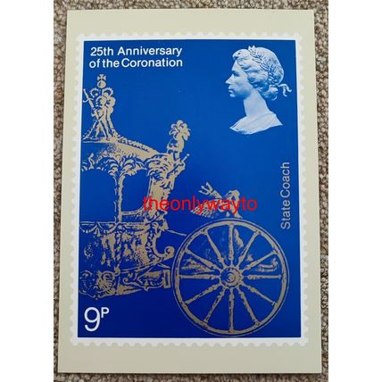 25th Anniversary Of Coronation, Queen Elizabeth, 9p, Postcard PHQ 297 (a), 1978