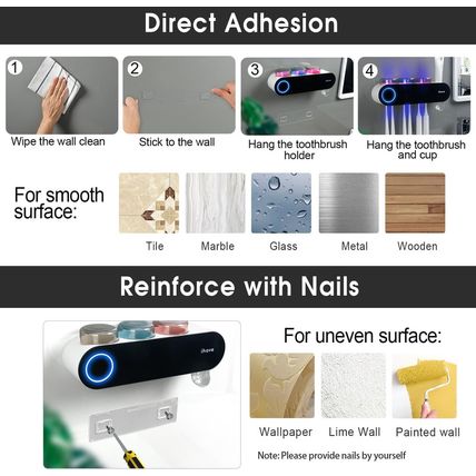 Ihave Toothbrush Holders for Bathrooms, UV Toothbrush Sanitizer and Holder Smart