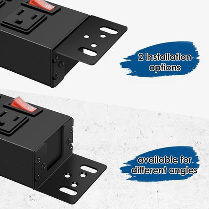 Rack Mount Power Strips,8 Outlet Strips Surge Protector with Individual Switches