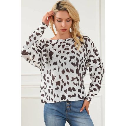Leopard Long Sleeve Crewneck Sweater