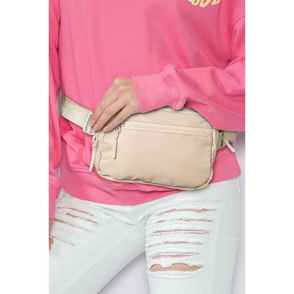 Wide Belt Zipped Square Crossbody Bag