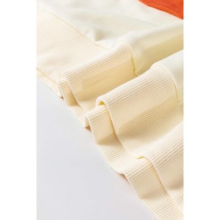 White Colorblock Patchwork Crewneck Drop Shoulder Sweatshirt