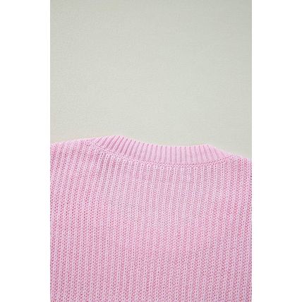 Pink Merry & Bright Pop Up Letter Waffle Knit Sweater
