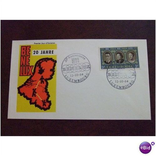 1964 Luxembourg 20th Anniv Benelux First Day Cover