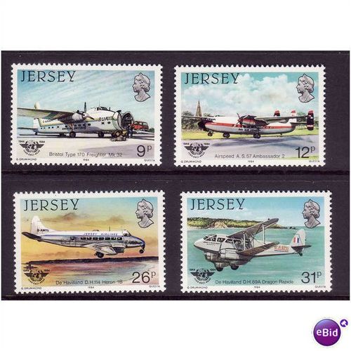 JERSEY 1984 AIRCRAFT SG 340/343 SET 4 VALS U/M MINT