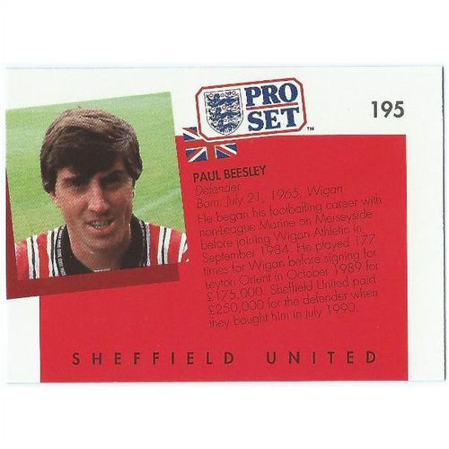 1990/1991 Pro Set Footbal - #195 - Paul Beesley