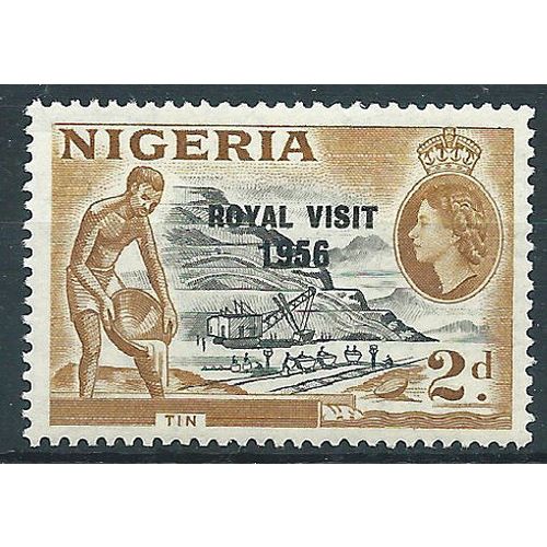 Nigeria 1956 SG81 2d Black & Ochre Royal Visit Mounted Mint....