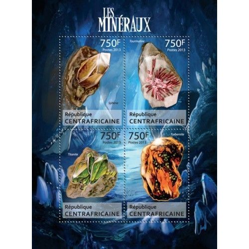 CENTRAL AFRICA 2013 SHEET MNH MINERALS MINERAUX MINERALES MINERALIEN MINERALI 1B