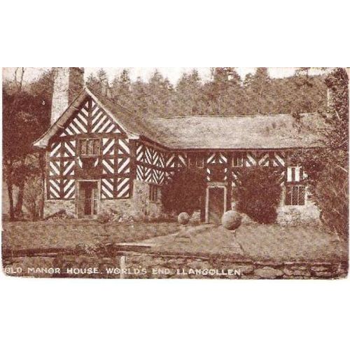 Llangollen, Denbighshire - Old Manor House, Worlds End - 'Carbon Gloss' postcard