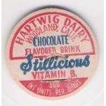 CA Woodland Milk Bottle Cap Name/Subject: Hartwig Dairy Chocolate Flavored~115