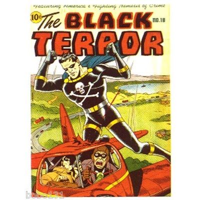 Comic Book Cover Magnet THE BLACK TERROR Z 3.5"x5" Nedor Comics issue No.18
