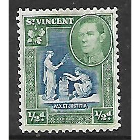 ST VINCENT 1938 1/2d BLUE GREEN GEORGE VI SG 149 M MINT