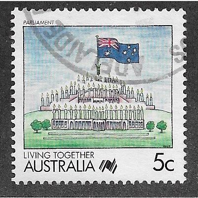 AUS 1988 5c 'LIVING TOGETHER - PARLIAMENT' FINE USED (EBID67-134)