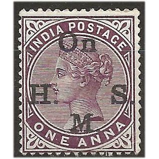 India 1883 O40 1a Brown-Purple SERVICE Mounted Mint . .. .