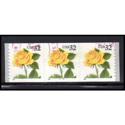 Used 3054 32c Yellow Rose Very Fine PNC 6666/3 PA3703