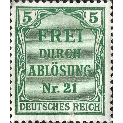 PRUSSIA, District 21, green 1903, 5pf