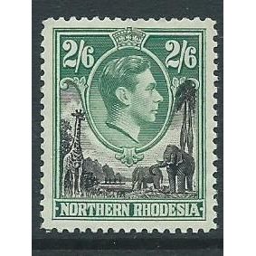 northern rhodesia stamp sg41 mh 2/6d sg 41