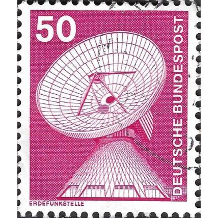 GERMANY, Industrial technology, Radio Telescope Raisting, pink 1975, 50pf, #5