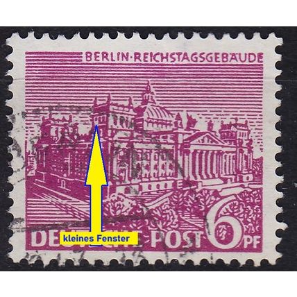 GERMANY BERLIN [1949] MiNr 0045 PM8 ( O/used ) [01] Architektur Plattenfehler