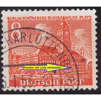 GERMANY BERLIN [1949] MiNr 0046 I ( O/used ) [02] Architektur Plattenfehler