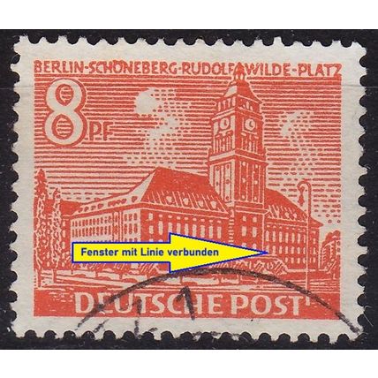 GERMANY BERLIN [1949] MiNr 0046 I ( O/used ) [03] Architektur Plattenfehler