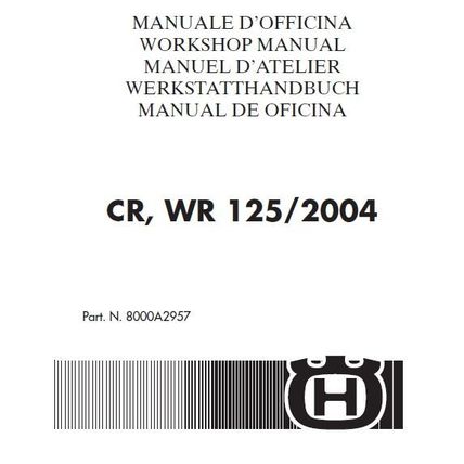 HUSQVARNA CR125 WR125 MANUALE D'OFFICINA MOTOCICLI 372 PAGINE IT ENG FR DEUT ESP